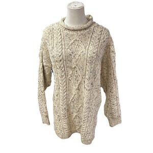 irish homecraft sweater Womens Medium Wool Natural Oiled Knit Ireland‎